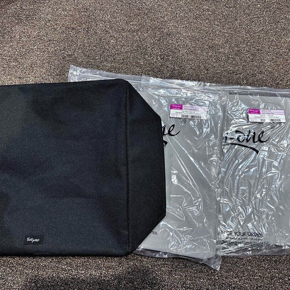 Set of 3 Thirty-one Your Way Cube Lids, 2 gray, 1 black